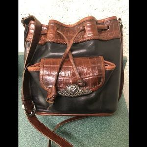 Brighton Hobo Style Drawstring Leather Bag…
